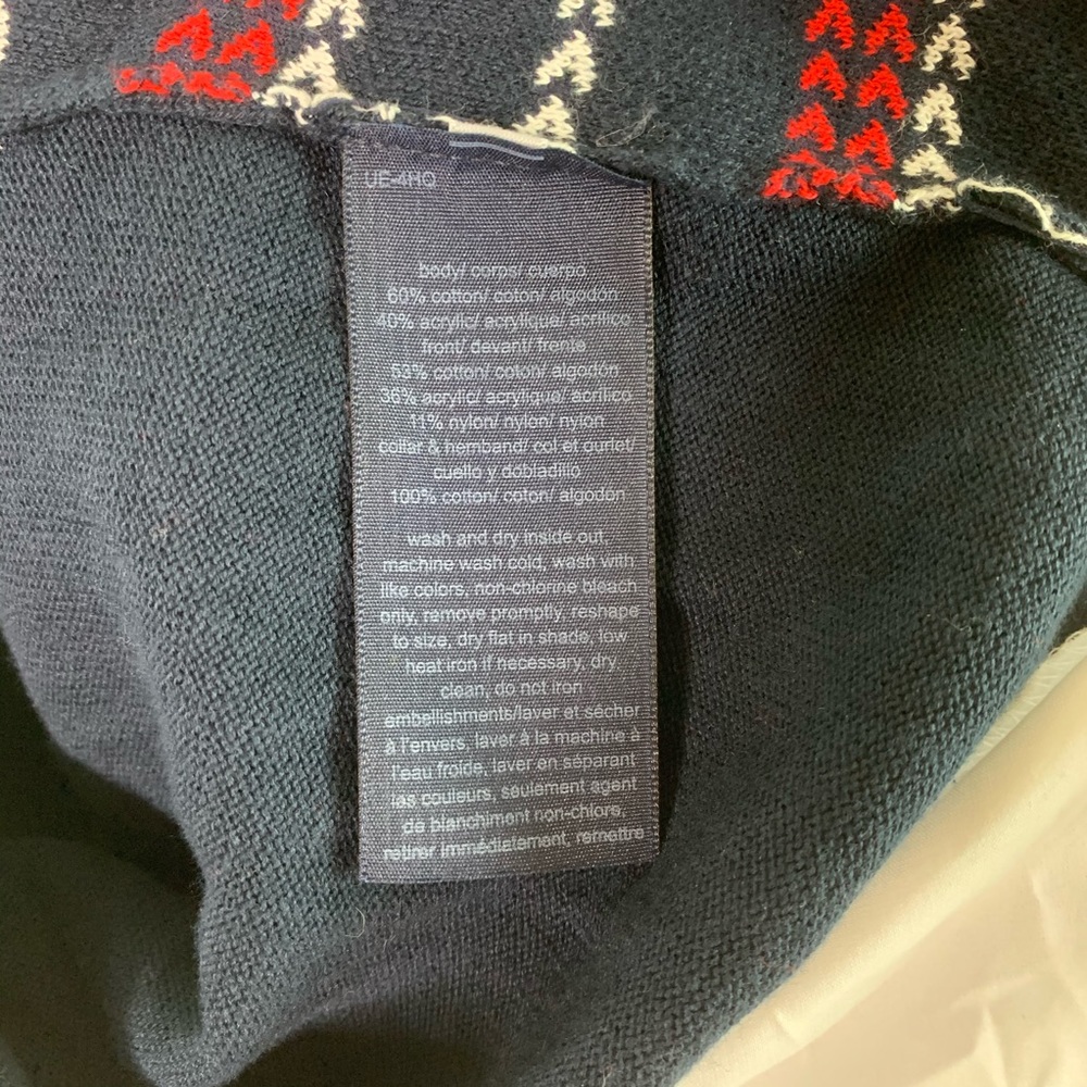 Tommy Hilfiger faux layered navy & red sweater NWT - Picture 11 of 11